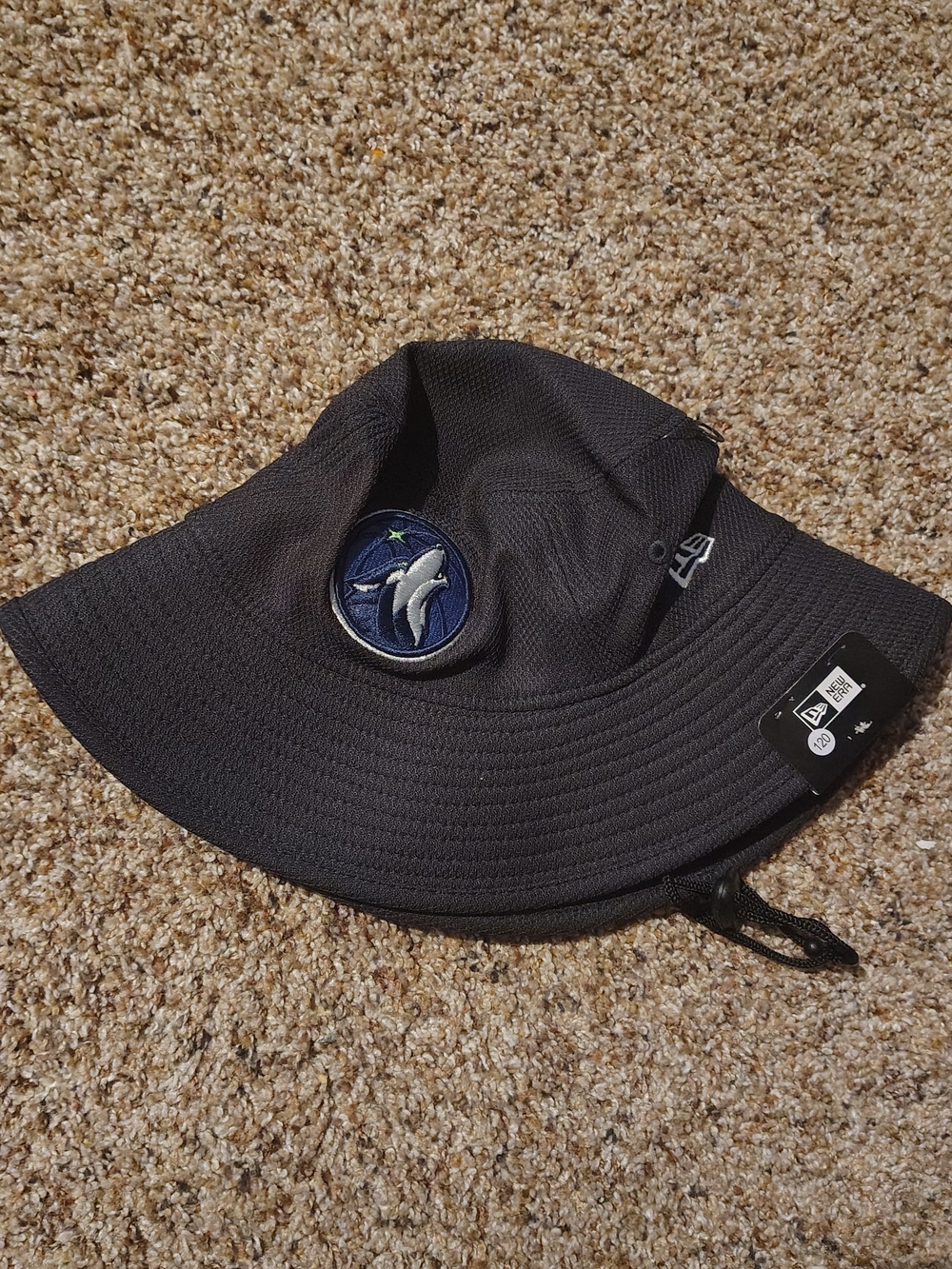 New Era Black Bucket Hat with Timberwolves Patch